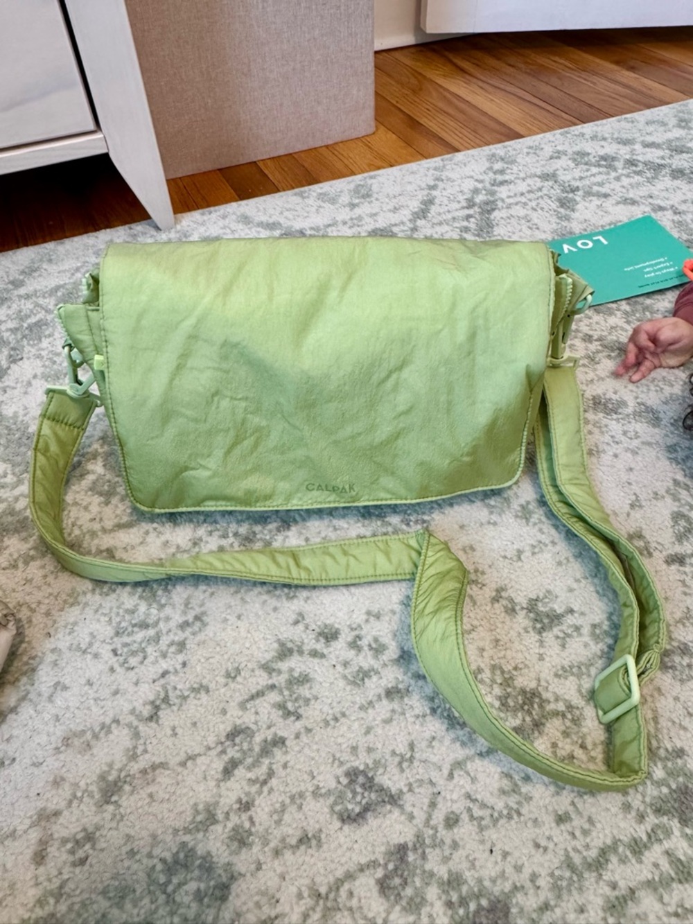 Calpak Green Convertible Stroller Caddy Crossbody